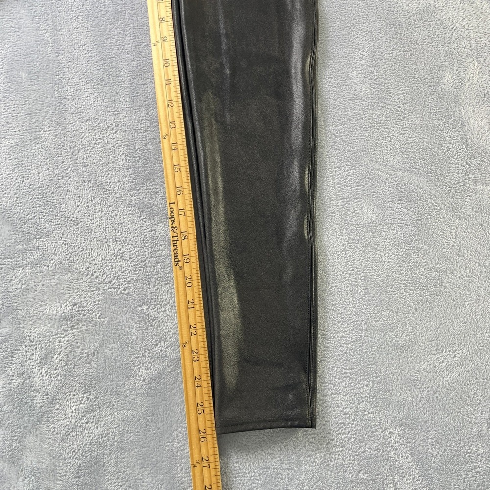 Spanx Faux Leather Leggings Women's 1X Tall Black Shaping High Rise Pant‎ - Picture 7 of 8
